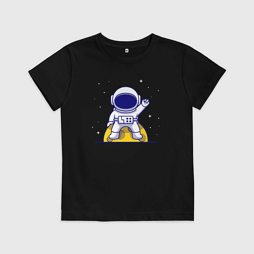 Детская футболка Приветик с луны / Черный – фото 1