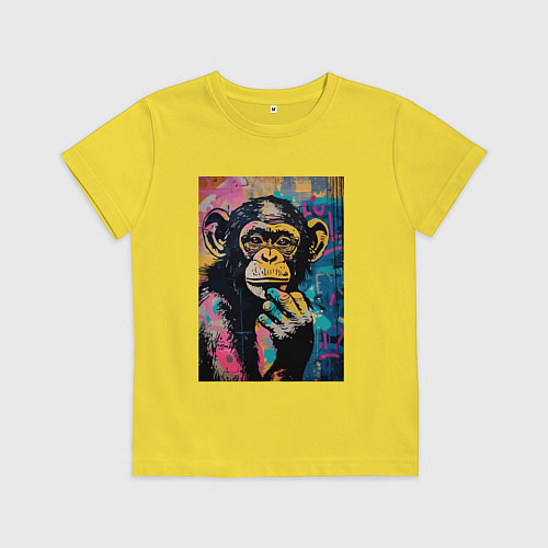 Детская футболка Cute monkey / Желтый – фото 1