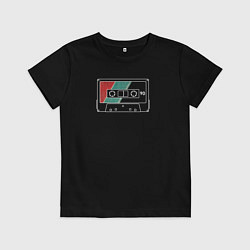 Футболка хлопковая детская Acoustic cassette, цвет: черный