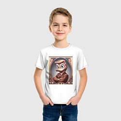 Футболка хлопковая детская Дональд Дак-Трамп на денежной купюре, цвет: белый — фото 2