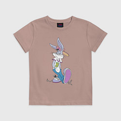 Футболка хлопковая детская Bugs Bunny in the sneakers, цвет: пыльно-розовый