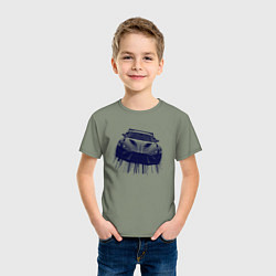 Футболка хлопковая детская Спорткар в синих тонах, цвет: авокадо — фото 2