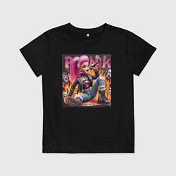 Футболка хлопковая детская Barbie singer - punks not dead, цвет: черный