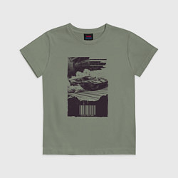 Футболка хлопковая детская Ретро постер с спорткаром, цвет: авокадо
