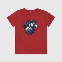 Футболка хлопковая детская Mavericks horse, цвет: красный