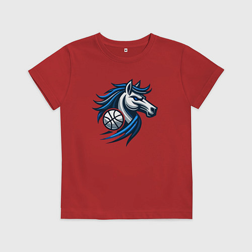 Детская футболка Mavericks horse / Красный – фото 1