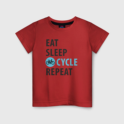 Детская футболка Еда сон велик / Красный – фото 1