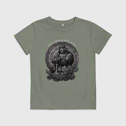 Футболка хлопковая детская Воин живёт вечно, цвет: авокадо