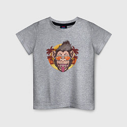 Футболка хлопковая детская Summer monkey, цвет: меланж