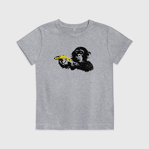 Детская футболка Мартышка с бананом / Меланж – фото 1