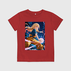 Футболка хлопковая детская Марин Китагава косплей Dragon Ball, цвет: красный