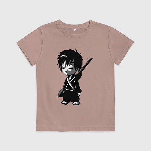 Детская футболка Маленький воин-самурай / Пыльно-розовый – фото 1
