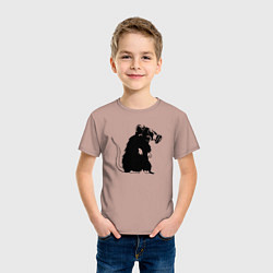 Футболка хлопковая детская Gas rat, цвет: пыльно-розовый — фото 2