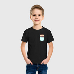 Футболка хлопковая детская PuppyM in pocket, цвет: черный — фото 2