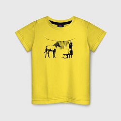 Футболка хлопковая детская Banksy zebra, цвет: желтый