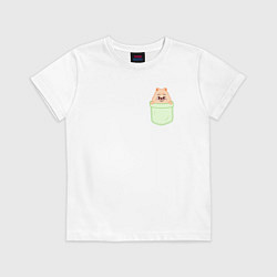 Футболка хлопковая детская Han quokka in pocket, цвет: белый