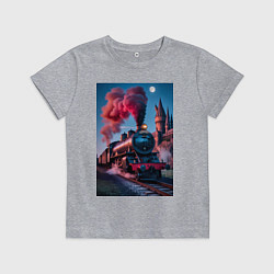 Футболка хлопковая детская Хогвартс-Экспресс, цвет: меланж