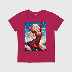 Футболка хлопковая детская Марин Китагава косплей 002 Darling in the Franxx, цвет: маджента