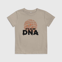 Футболка хлопковая детская ДНК баскетбола, цвет: миндальный