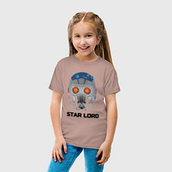 Футболка хлопковая детская Star lord, цвет: пыльно-розовый — фото 2