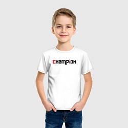 Футболка хлопковая детская Champion, цвет: белый — фото 2