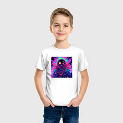 Футболка хлопковая детская Космонавт чумной, цвет: белый — фото 2