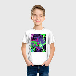 Футболка хлопковая детская Кислотные руки, цвет: белый — фото 2
