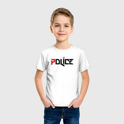 Футболка хлопковая детская Police, цвет: белый — фото 2