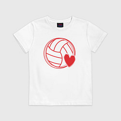 Футболка хлопковая детская Volley love, цвет: белый