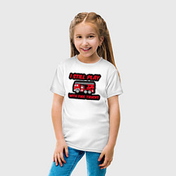 Футболка хлопковая детская До сих пор играю с пожарными машинами, цвет: белый — фото 2