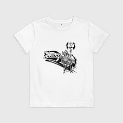 Футболка хлопковая детская Викинг вольво, цвет: белый