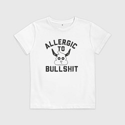 Футболка хлопковая детская Аллергия на ерунду, цвет: белый