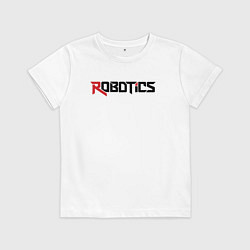 Футболка хлопковая детская Робототехника, цвет: белый