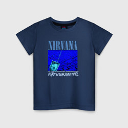 Футболка хлопковая детская Nirvana nevermind rock, цвет: тёмно-синий
