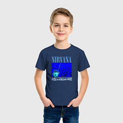 Футболка хлопковая детская Nirvana nevermind rock, цвет: тёмно-синий — фото 2