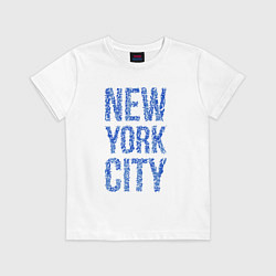 Футболка хлопковая детская Blue New York City, цвет: белый