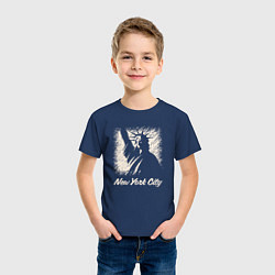 Футболка хлопковая детская USA - New York City, цвет: тёмно-синий — фото 2