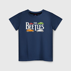 Футболка хлопковая детская The beetles, цвет: тёмно-синий
