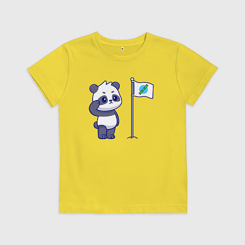 Детская футболка Флаг панды / Желтый – фото 1