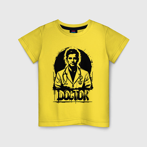 Детская футболка Доктор в белом халате / Желтый – фото 1