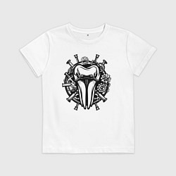Футболка хлопковая детская Зуб в механике, цвет: белый