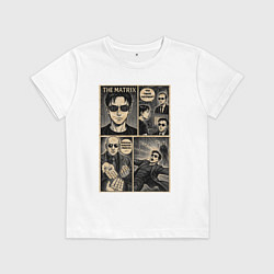 Футболка хлопковая детская The matrix, цвет: белый