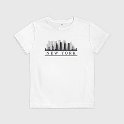 Футболка хлопковая детская Город Нью-Йорк, цвет: белый