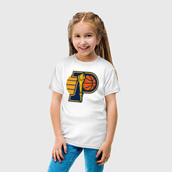 Футболка хлопковая детская Indiana Pacers fire, цвет: белый — фото 2