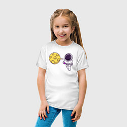 Футболка хлопковая детская Bubble moon, цвет: белый — фото 2