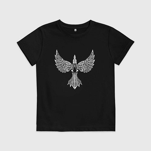 Детская футболка Узор ворона - Aссасинс Крид / Черный – фото 1