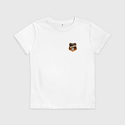 Футболка хлопковая детская ФК Урал - маленький логотип, цвет: белый