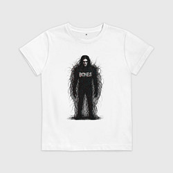 Футболка хлопковая детская Bones horror style, цвет: белый
