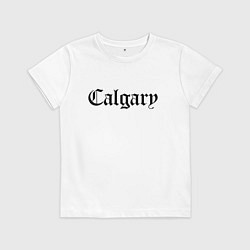 Футболка хлопковая детская Calgary - Canada, цвет: белый