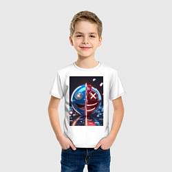 Футболка хлопковая детская Смайлик твоего настроения, цвет: белый — фото 2